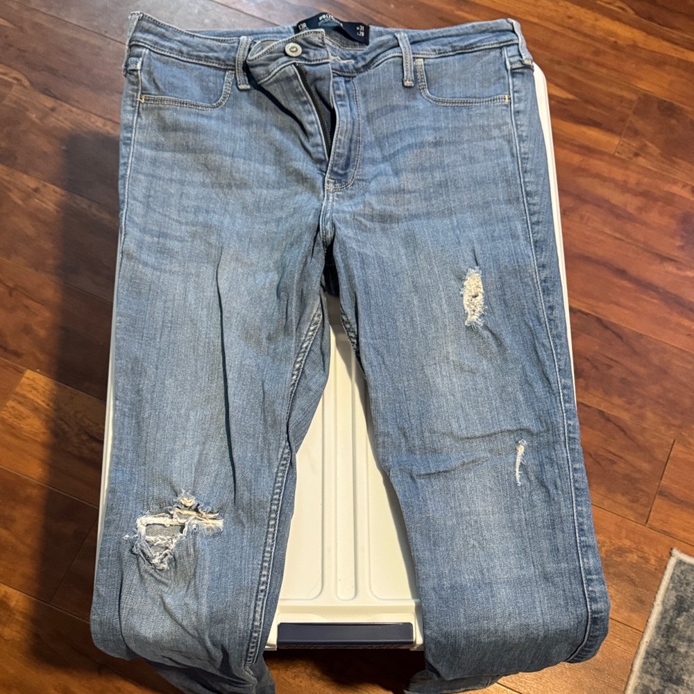 Hollister Light Blue Distressed Skinny Jeans